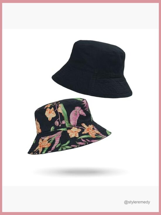 Reversible 100% Cotton Bucket Hat - Lightweight & Packable